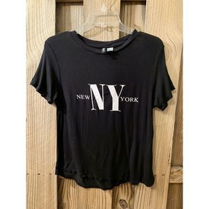H & M DIVIDED Black NY New York Tshirt